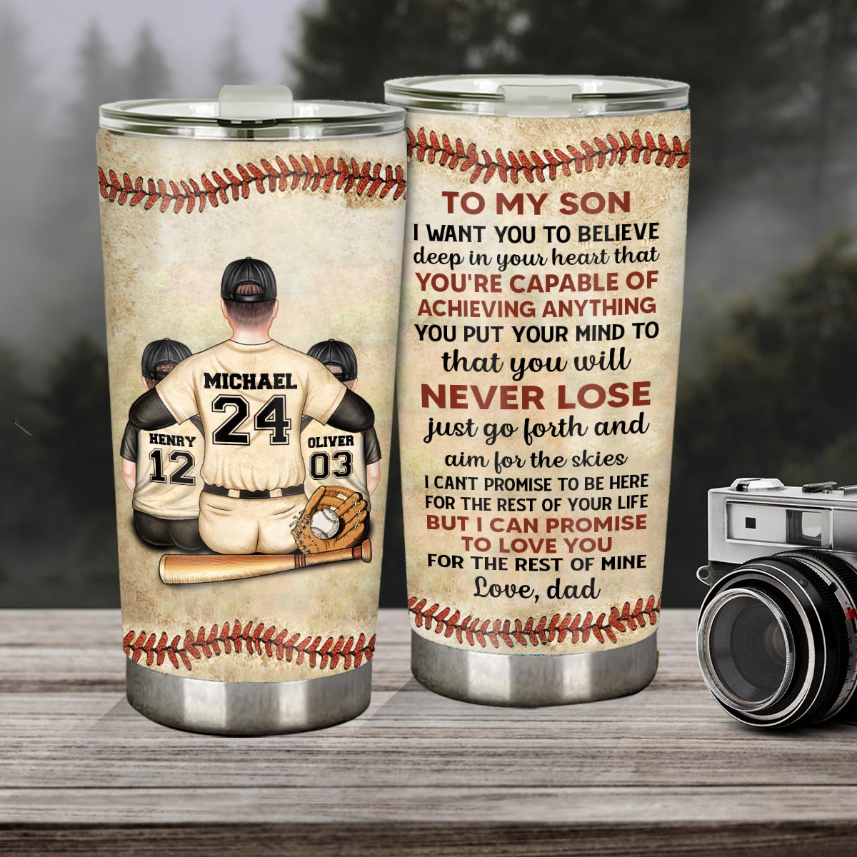 I Want You To Believe Deep In Your Heart - Baseball gift for son, daughter, granddaughter, grandson - Personalized Tumbler