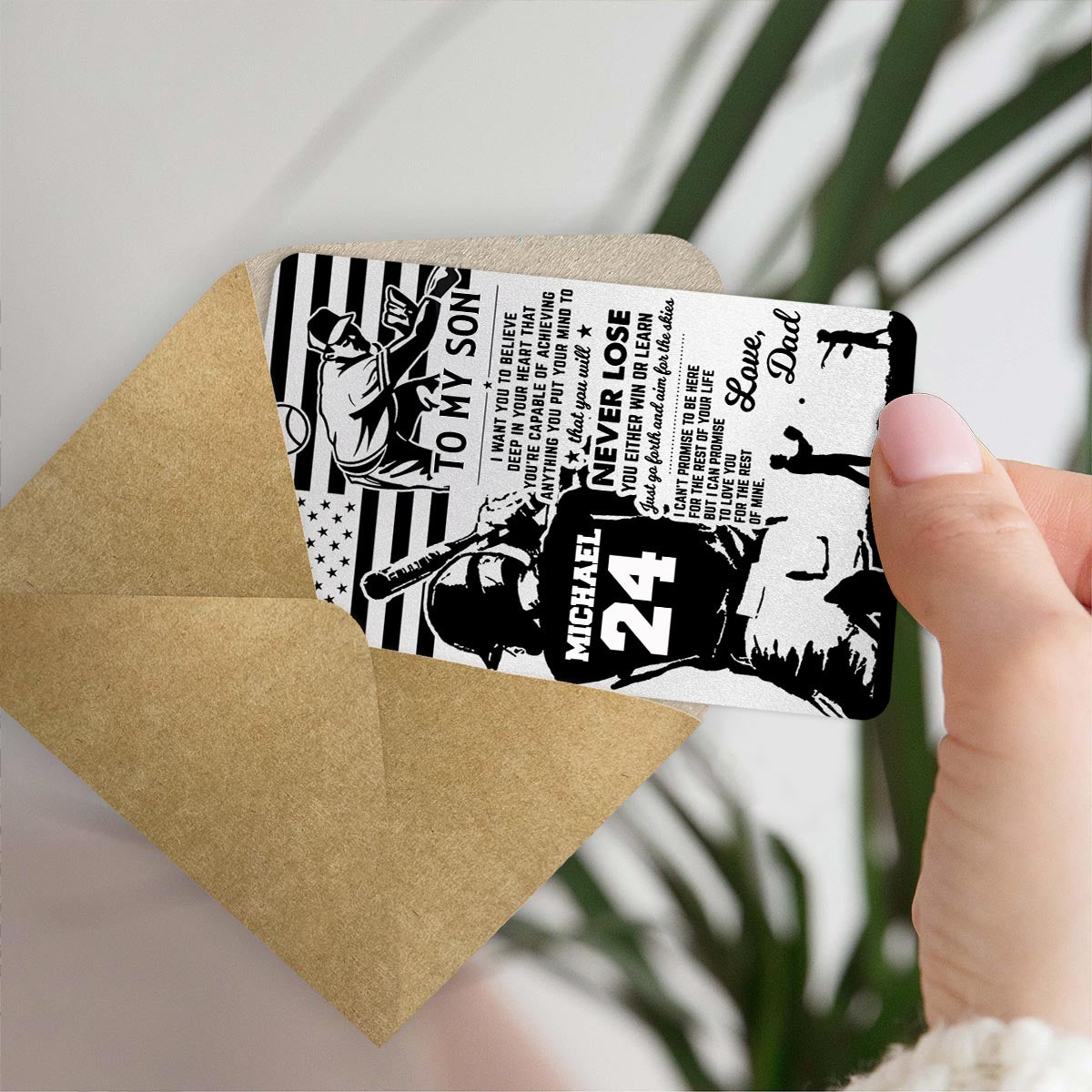 I Want You To Believe Deep In Your Heart - Personalized Baseball Wallet Insert Card