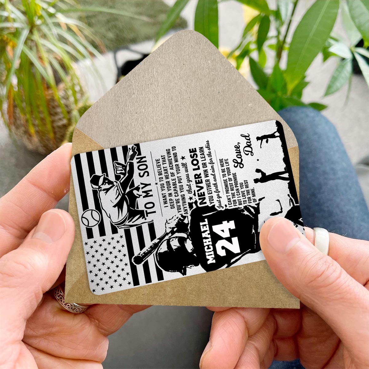 I Want You To Believe Deep In Your Heart - Personalized Baseball Wallet Insert Card