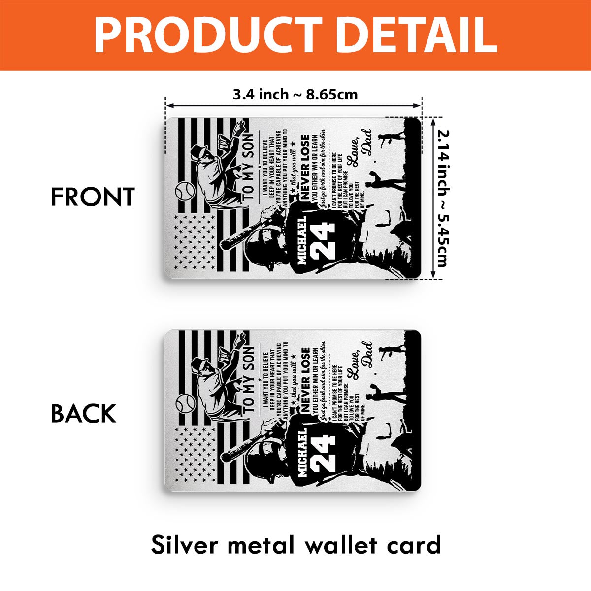 I Want You To Believe Deep In Your Heart - Personalized Baseball Wallet Insert Card