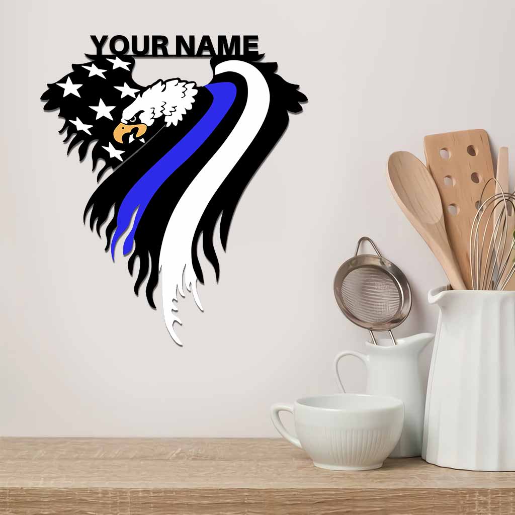 Blue Eagle - Police Personalized Cut Metal Sign