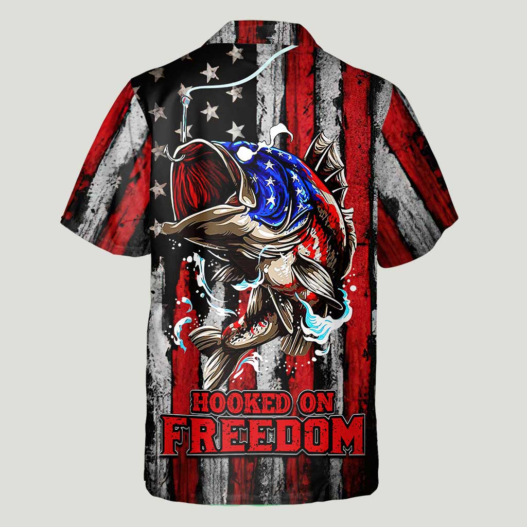 Fishing Freedom - Personalized Independence Day Hawaiian Shirt