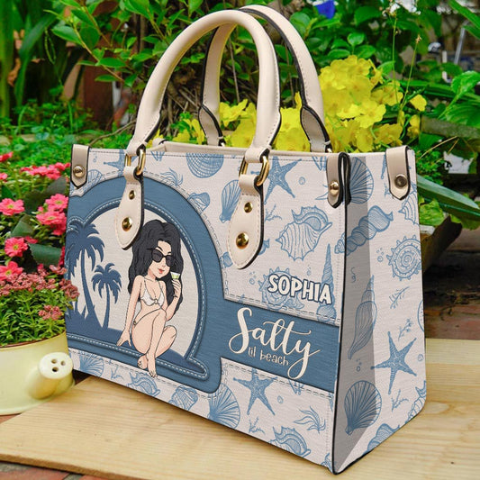 Salty Lil Beach - Personalized Sea Lover Leather Handbag