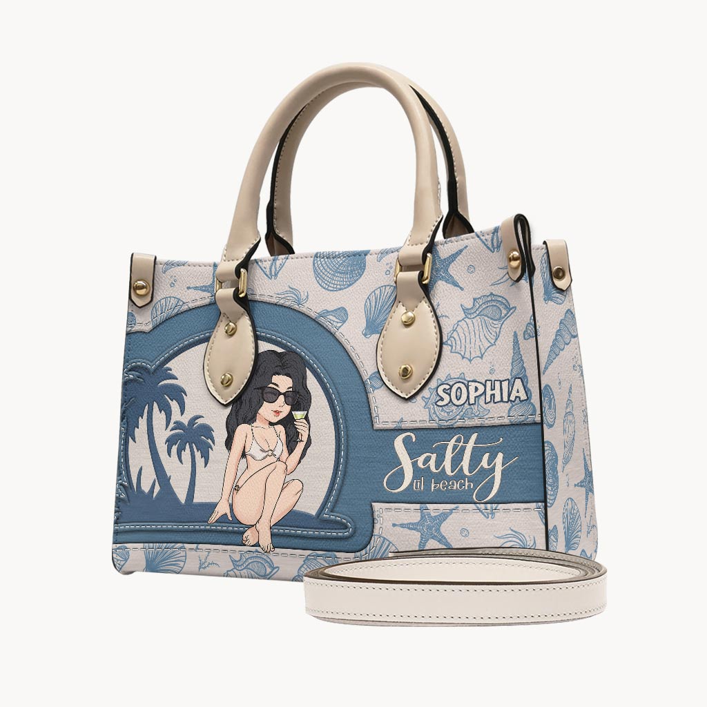 Salty Lil Beach - Personalized Sea Lover Leather Handbag