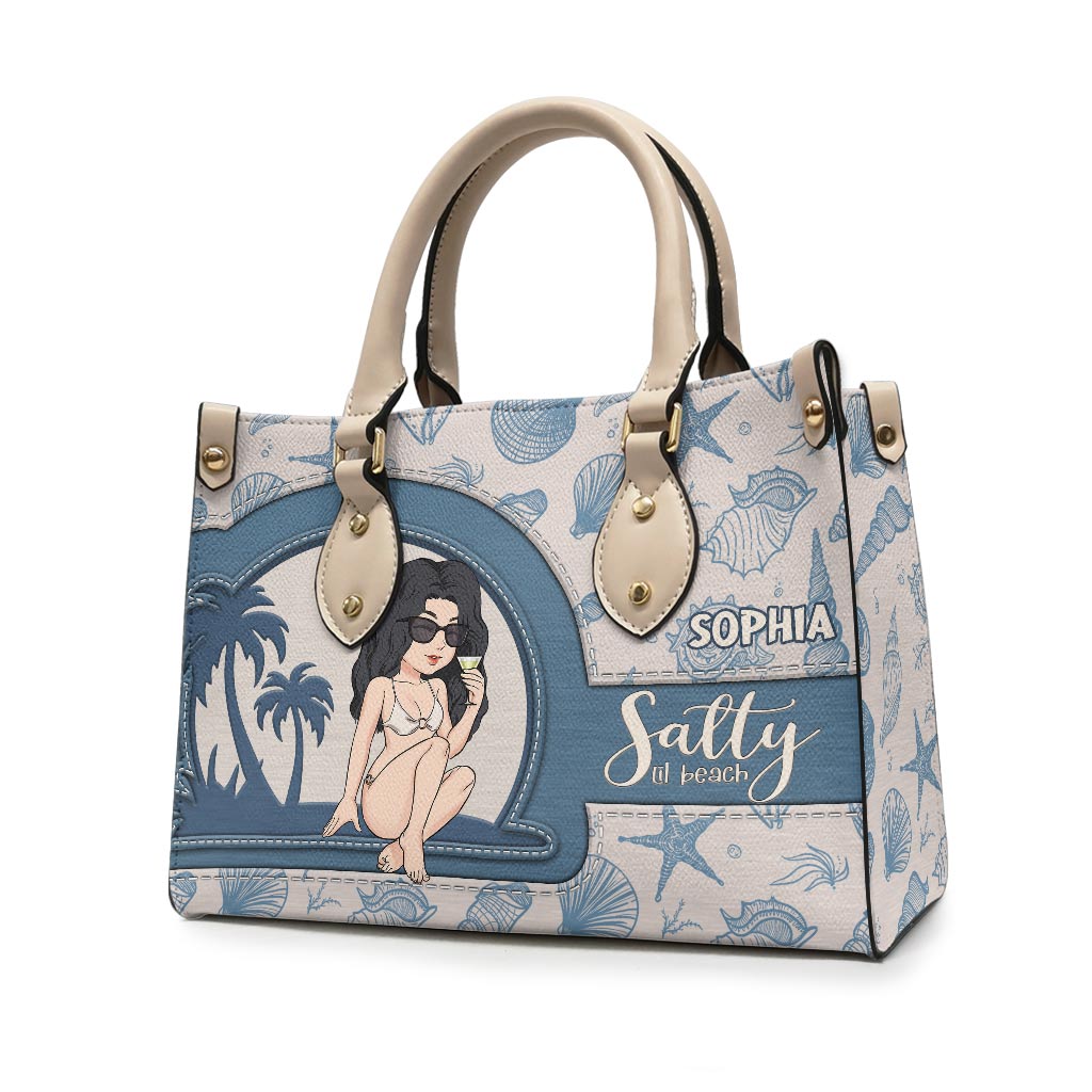 Salty Lil Beach - Personalized Sea Lover Leather Handbag