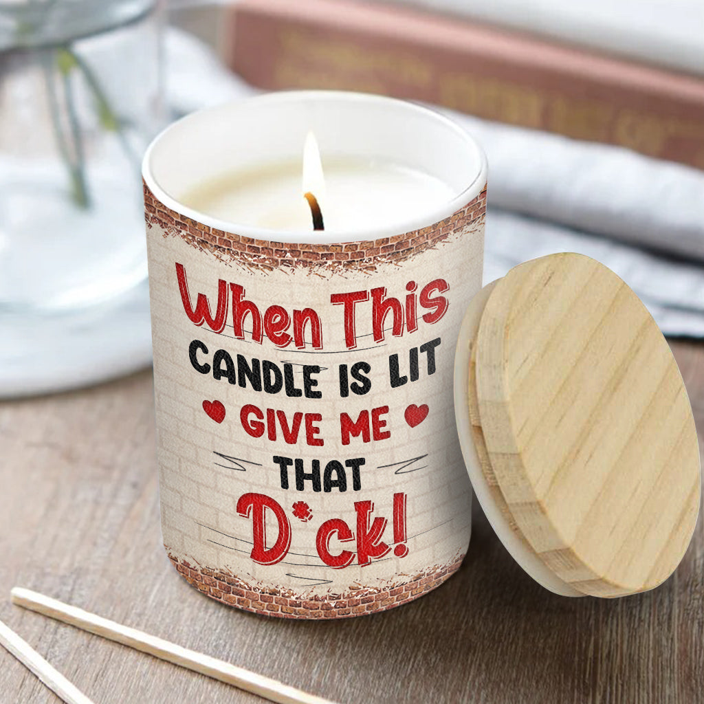 When This Candle Is Lid - Personalized Couple Candle With Wooden Lid