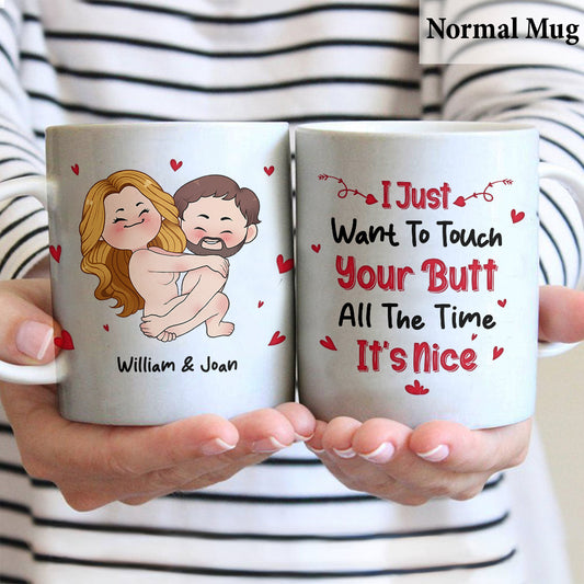 I Just Want To Touch It - Personalized Couple Mug