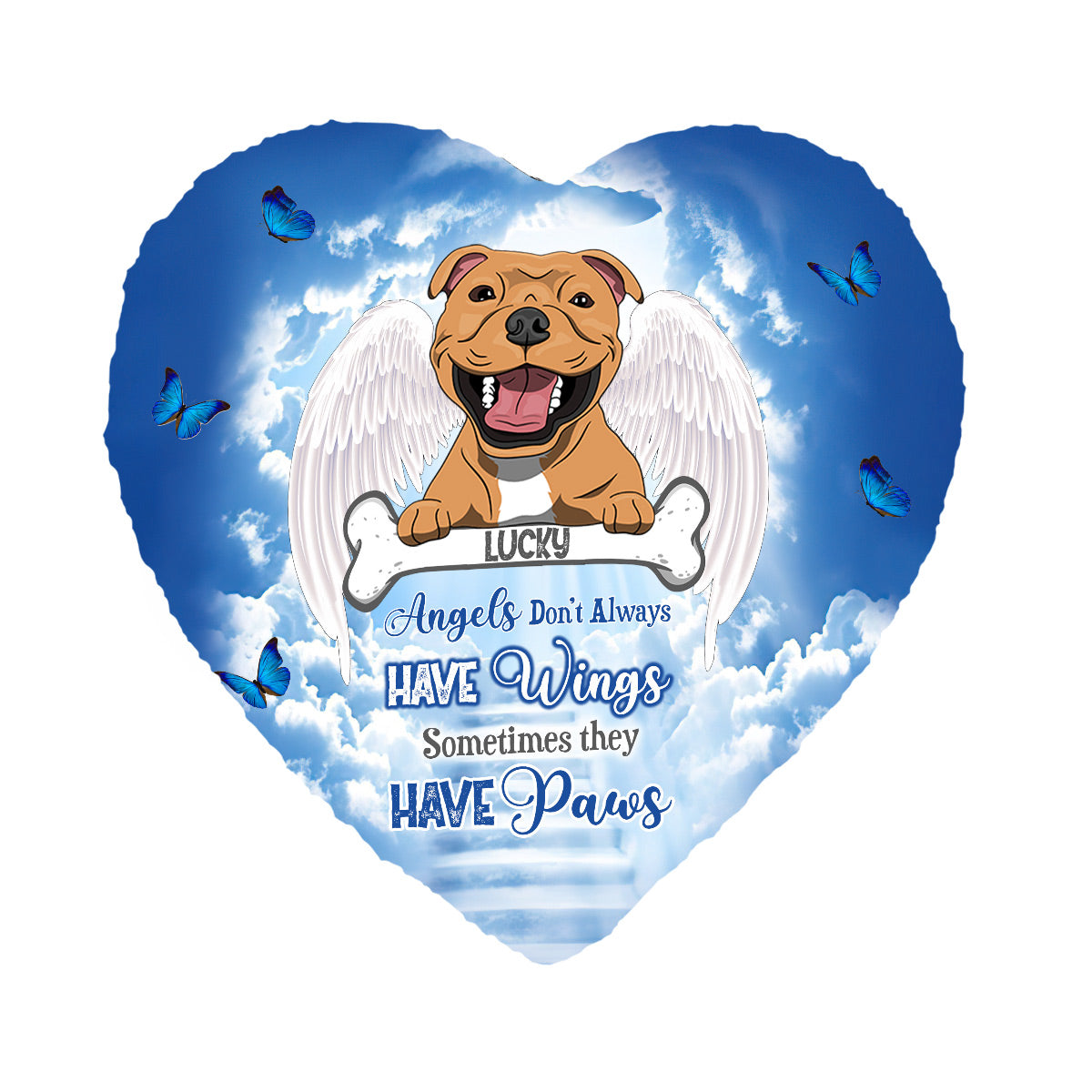 Angels Have Paws - Personalized Dog Heart Shaped Stone