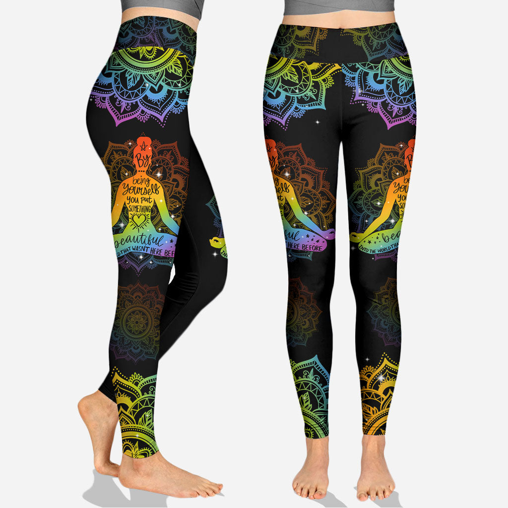 By Being Yourself - Personalized Yoga Hollow Tank Top and Leggings