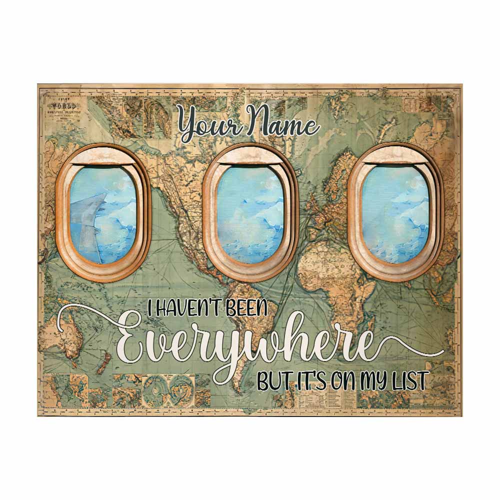 I Haven't Been Everywhere But It's On My List - Personalized Travelling Wall Tapestry