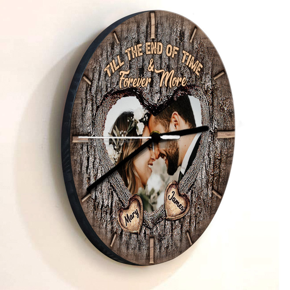 Till The End Of Time & Forever More - Personalized Husband And Wife Wall Clock