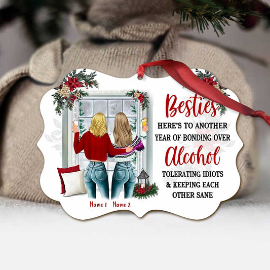 Besties Forever - Personalized Christmas Bestie Ornament (Printed On Both Sides)