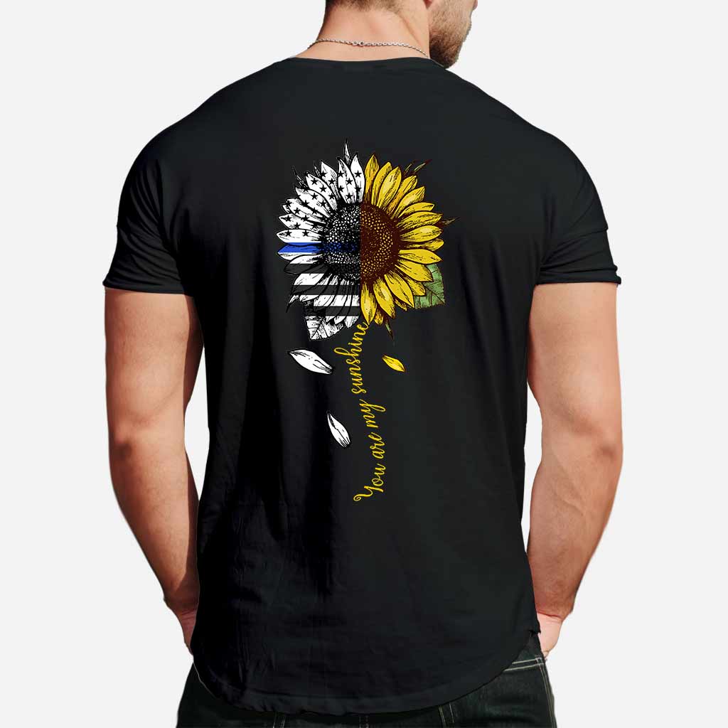 You Are My Sunshine Sunflower - Blue Line Police Officer T-shirt and Hoodie 1121