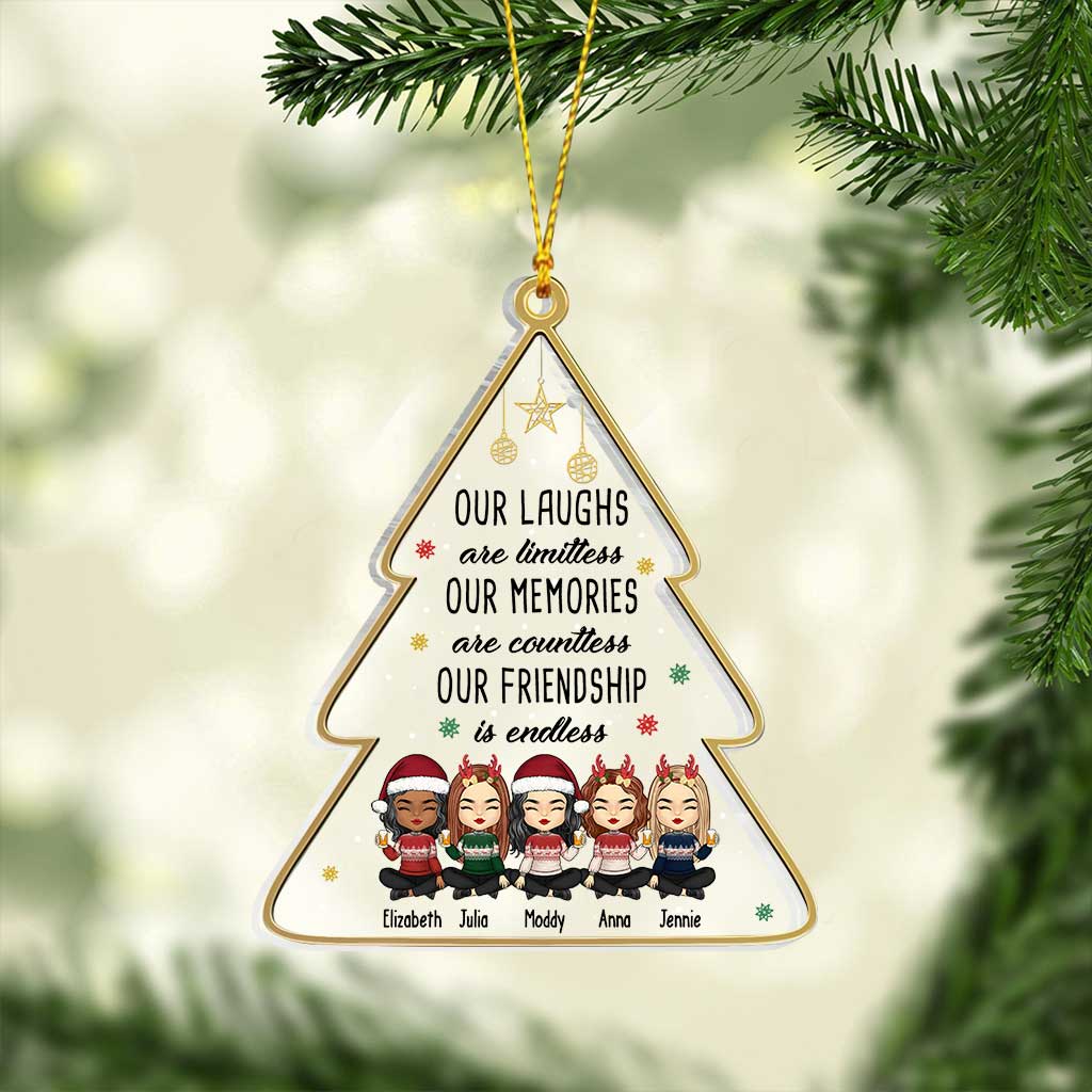 Our Laughs Are Limited Our Memories Are Countless - Personalized Bestie Transparent Ornament