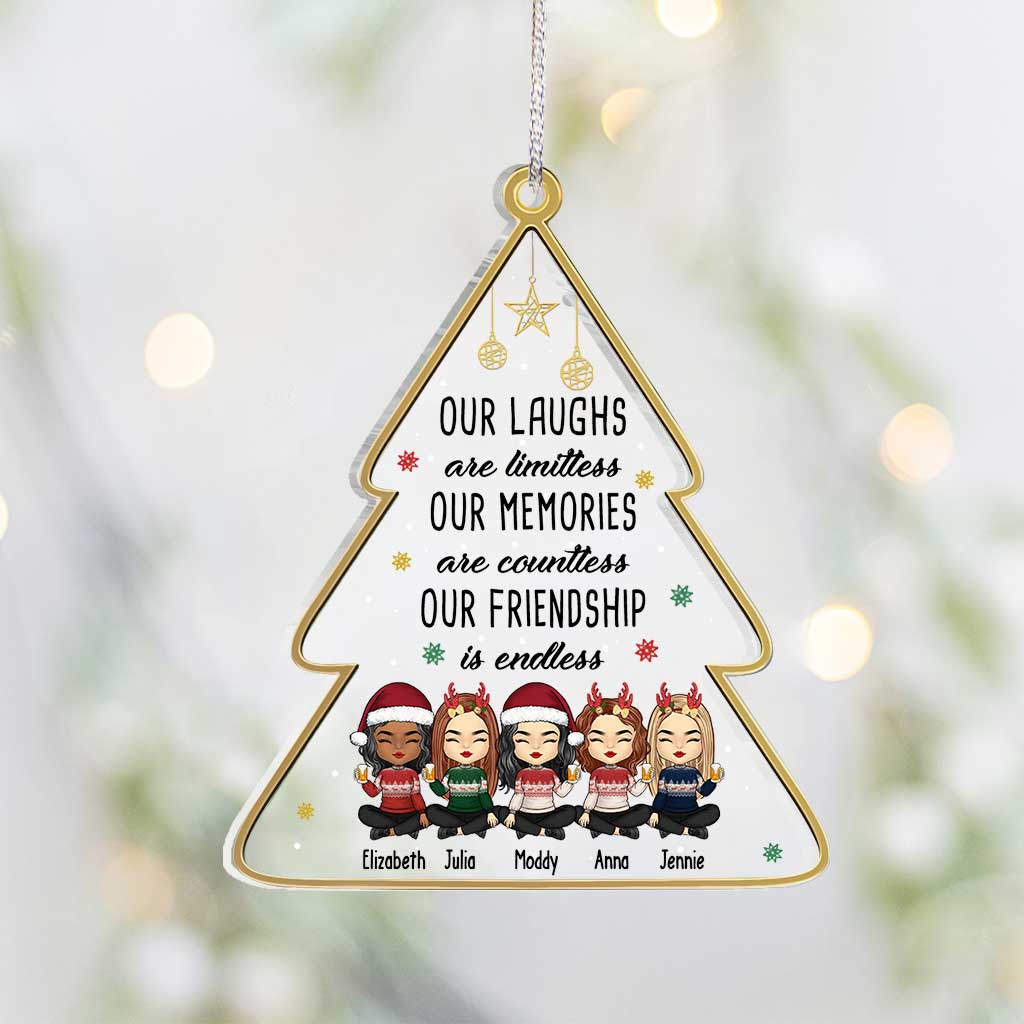 Our Laughs Are Limited Our Memories Are Countless - Personalized Bestie Transparent Ornament