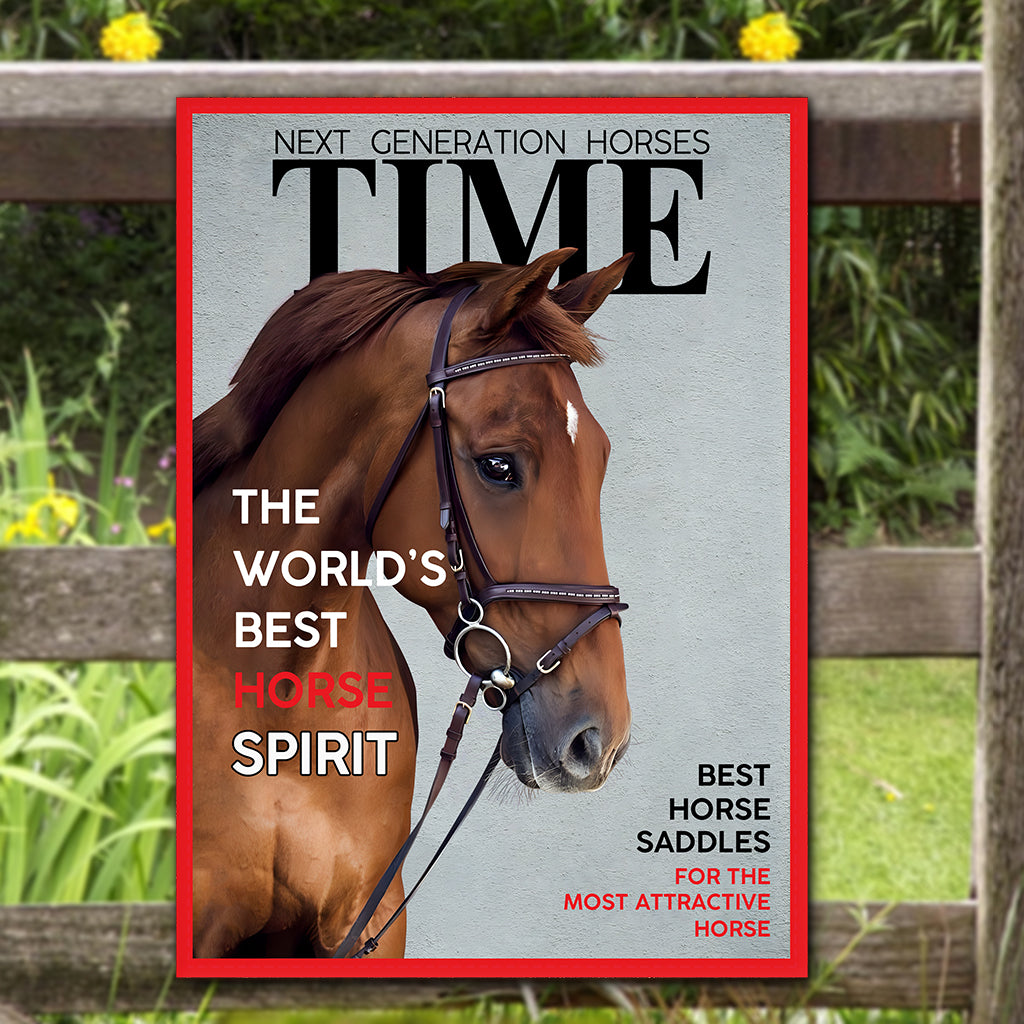 Magazine Covers - Personalized Horse Rectangle Metal Sign