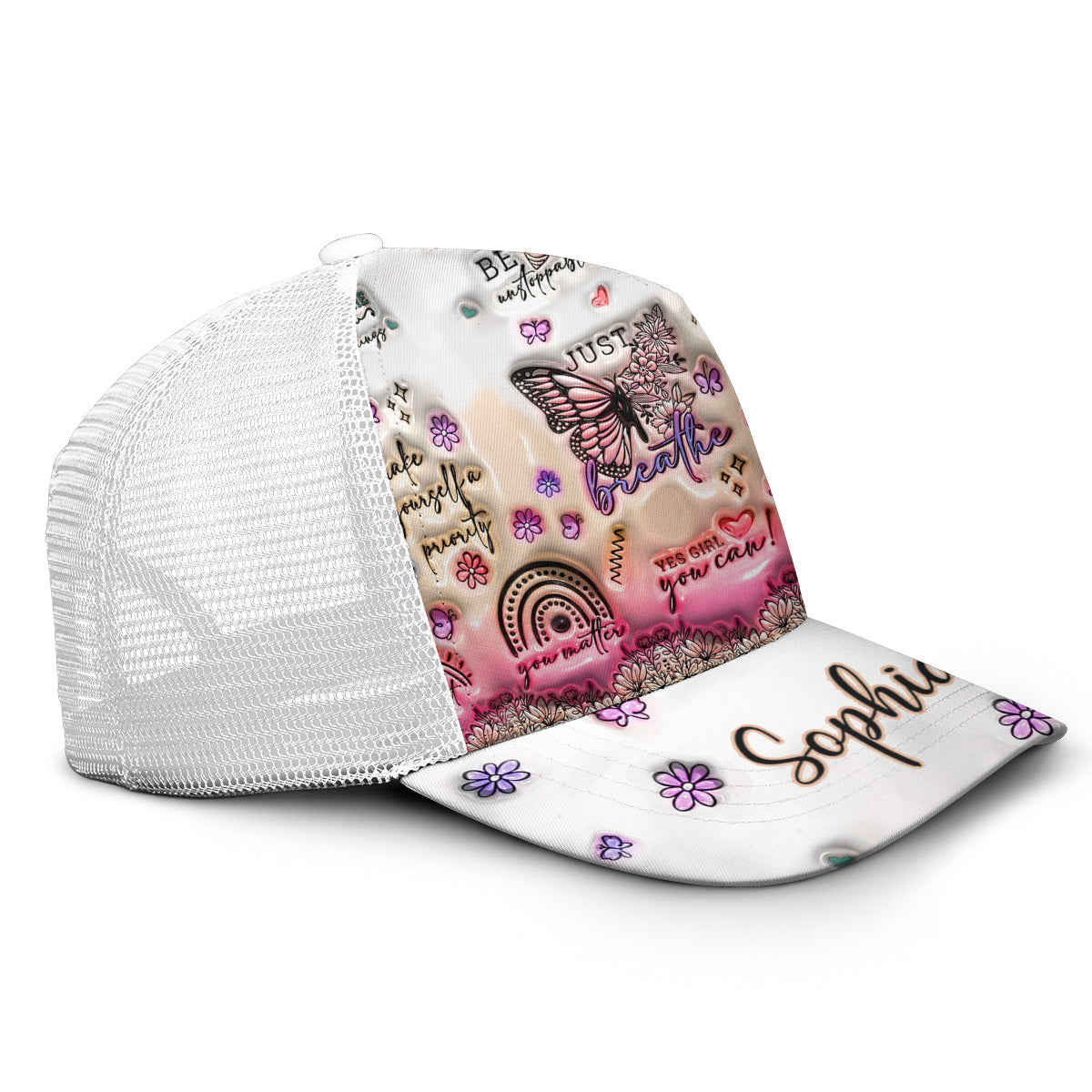 Positive Affirmations Butterfly - Personalized Butterfly Trucker Hat