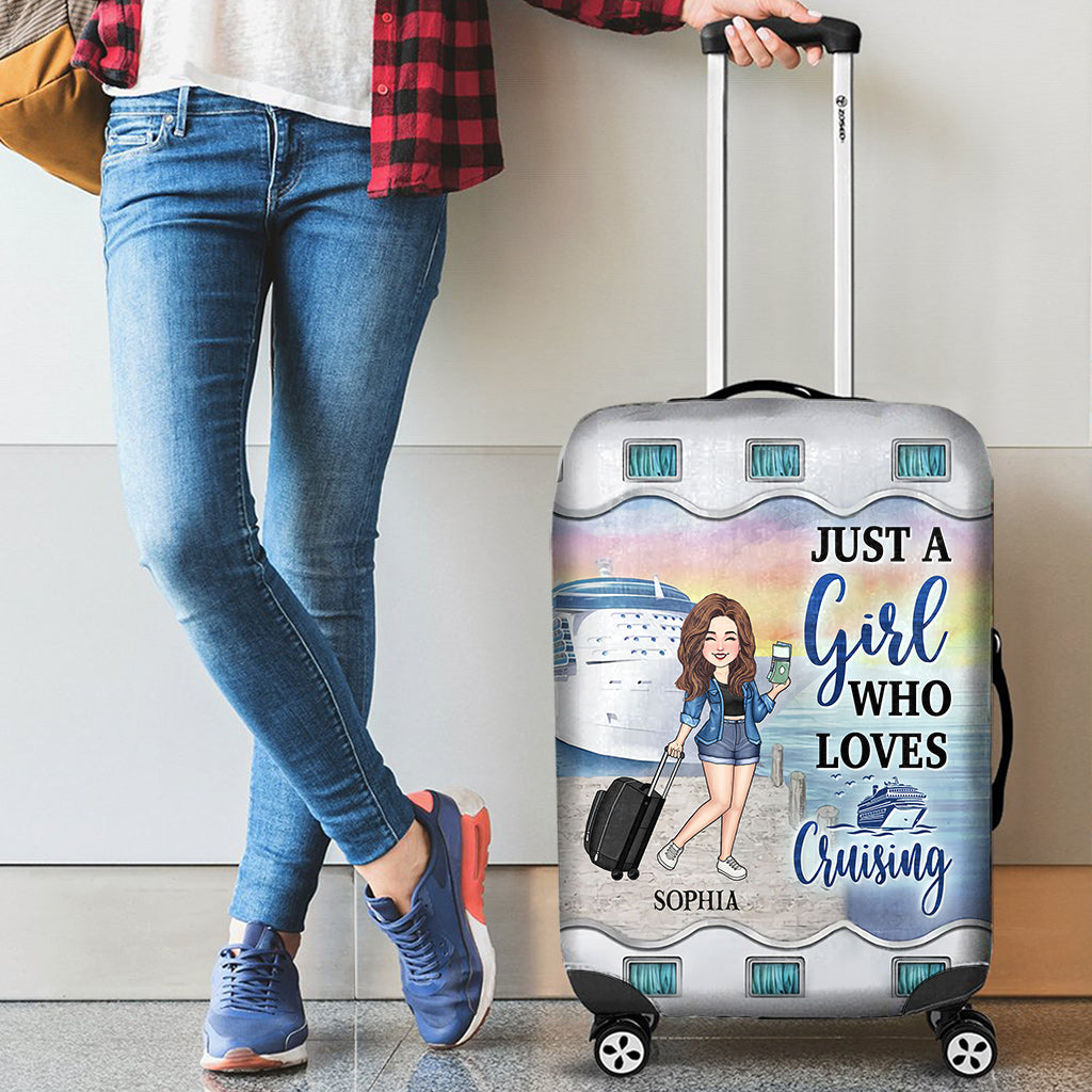 Just A Girl Who Loves Traveling - Personalized Travelling Luggage Cover
