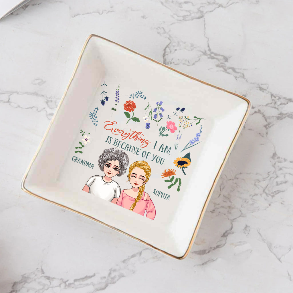 Everything I Am - Gift for mom, grandma, daughter, son, granddaughter, grandson - Personalized Jewelry Dish