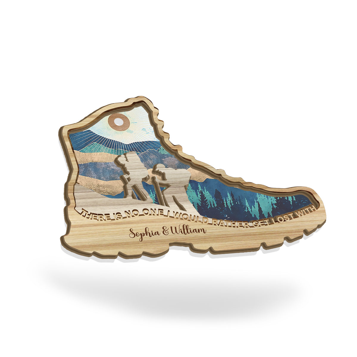 There Is No One I Would Rather Get Lost With - Hiking gift for wife, husband, boyfriend, girlfriend - Personalized Suncatcher