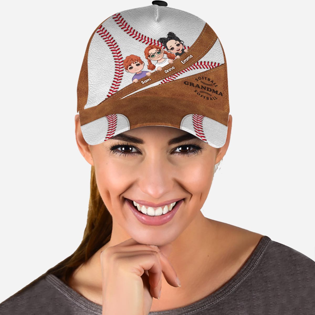 Baseball MomGrandmaDad - Personalized Baseball Classic Cap