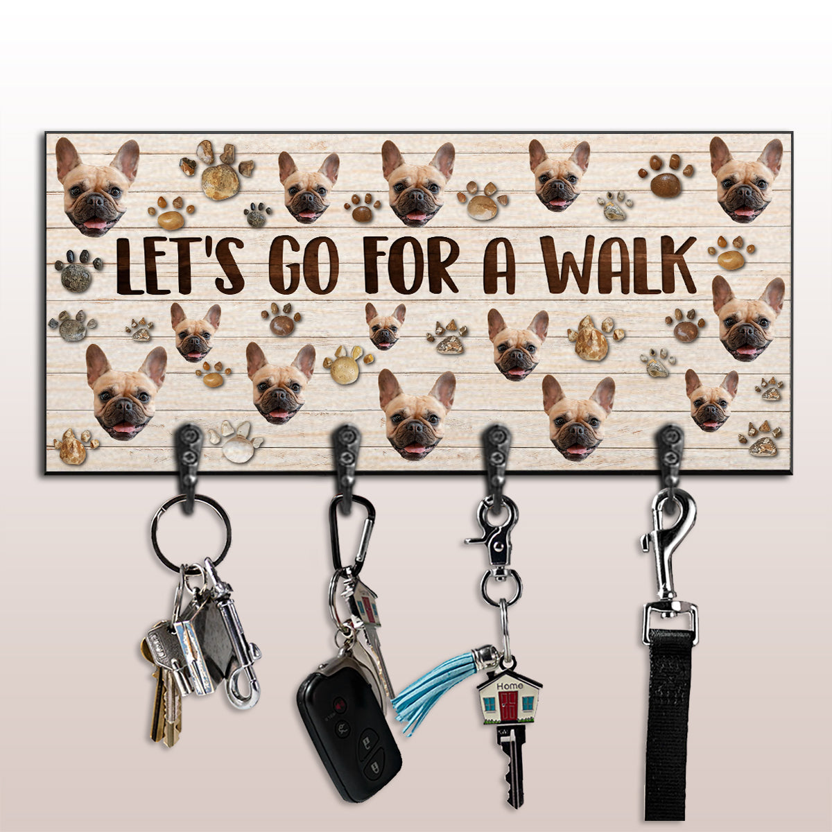 Let's Go For A Walk - Personalized Dog Key Rack