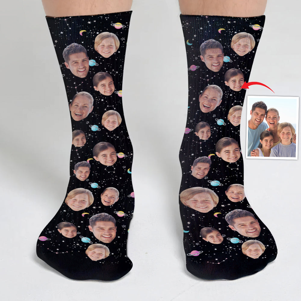 Custom Face Galaxy - Personalized Family Socks