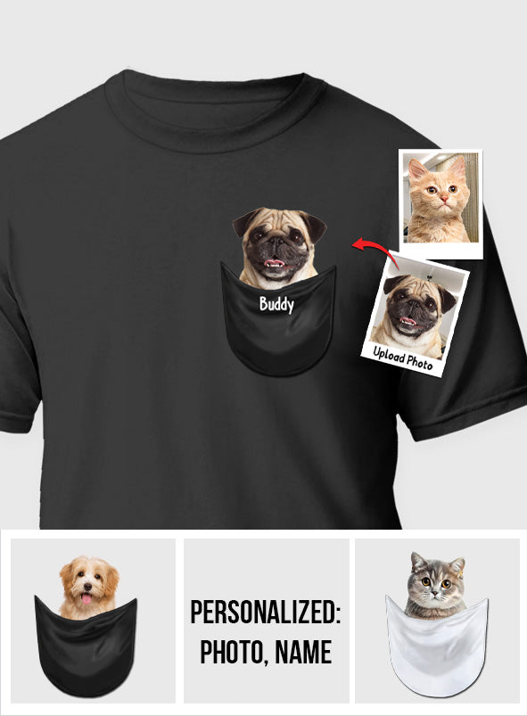 Cute Pet In The Pocket - Personalized Dog T-shirt And Hoodie