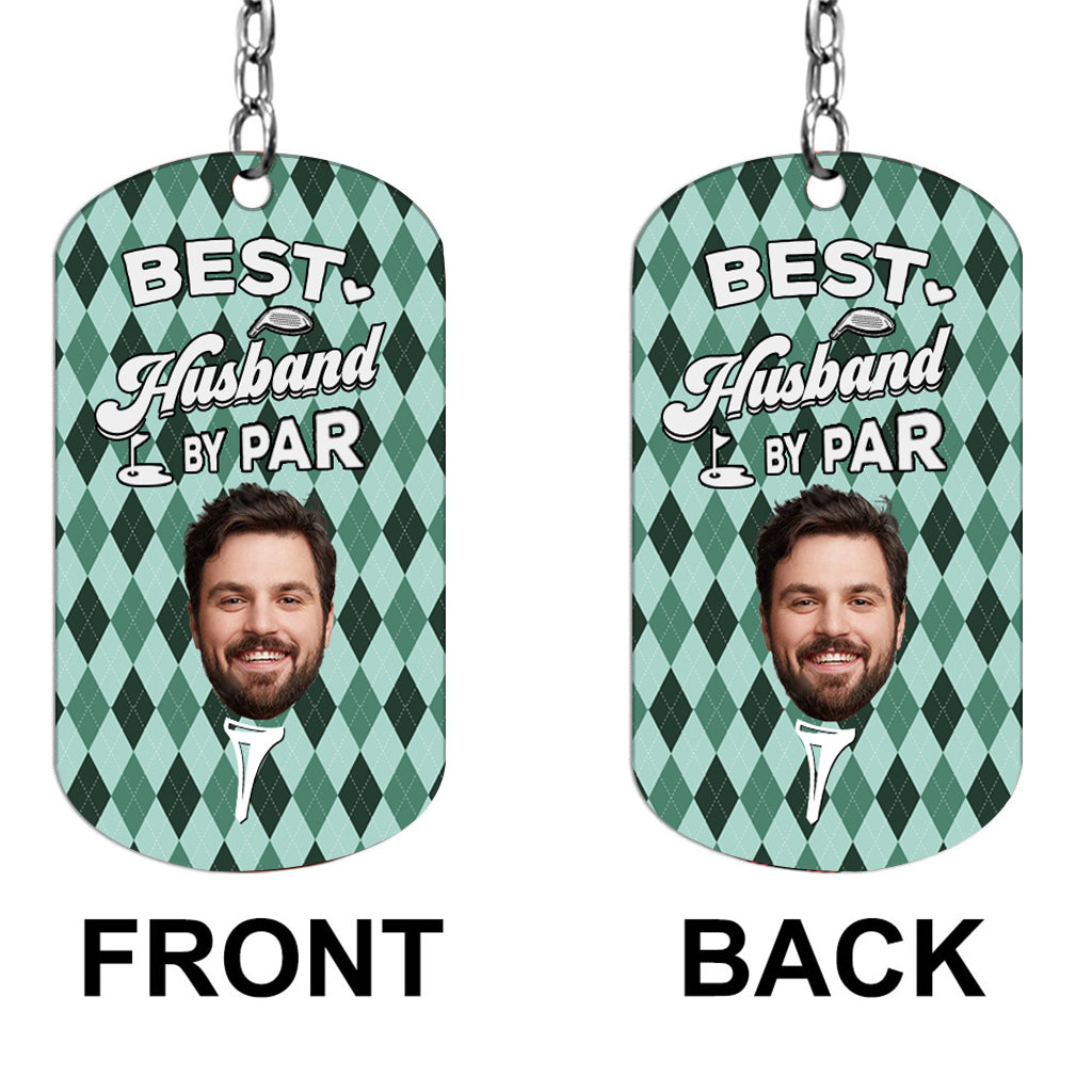 Best Dad By Par - Golf gift for dad, him, boyfriend, husband, grandpa - Personalized Stainless Steel Keychain