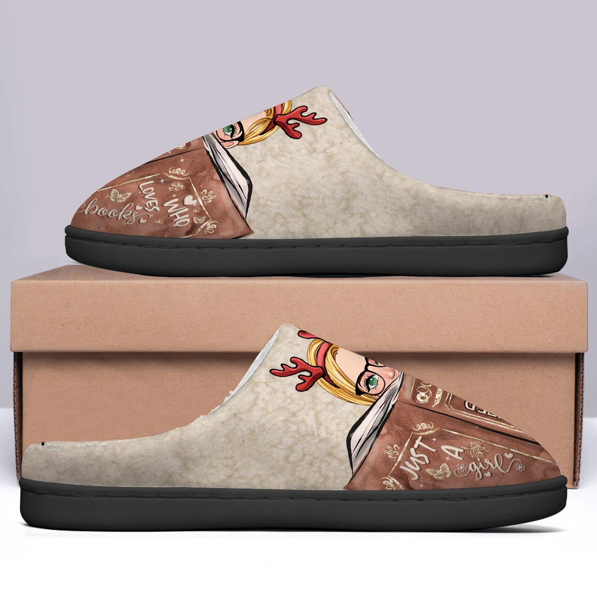 Just A Girl Who Loves Books - Personalized Book Slippers