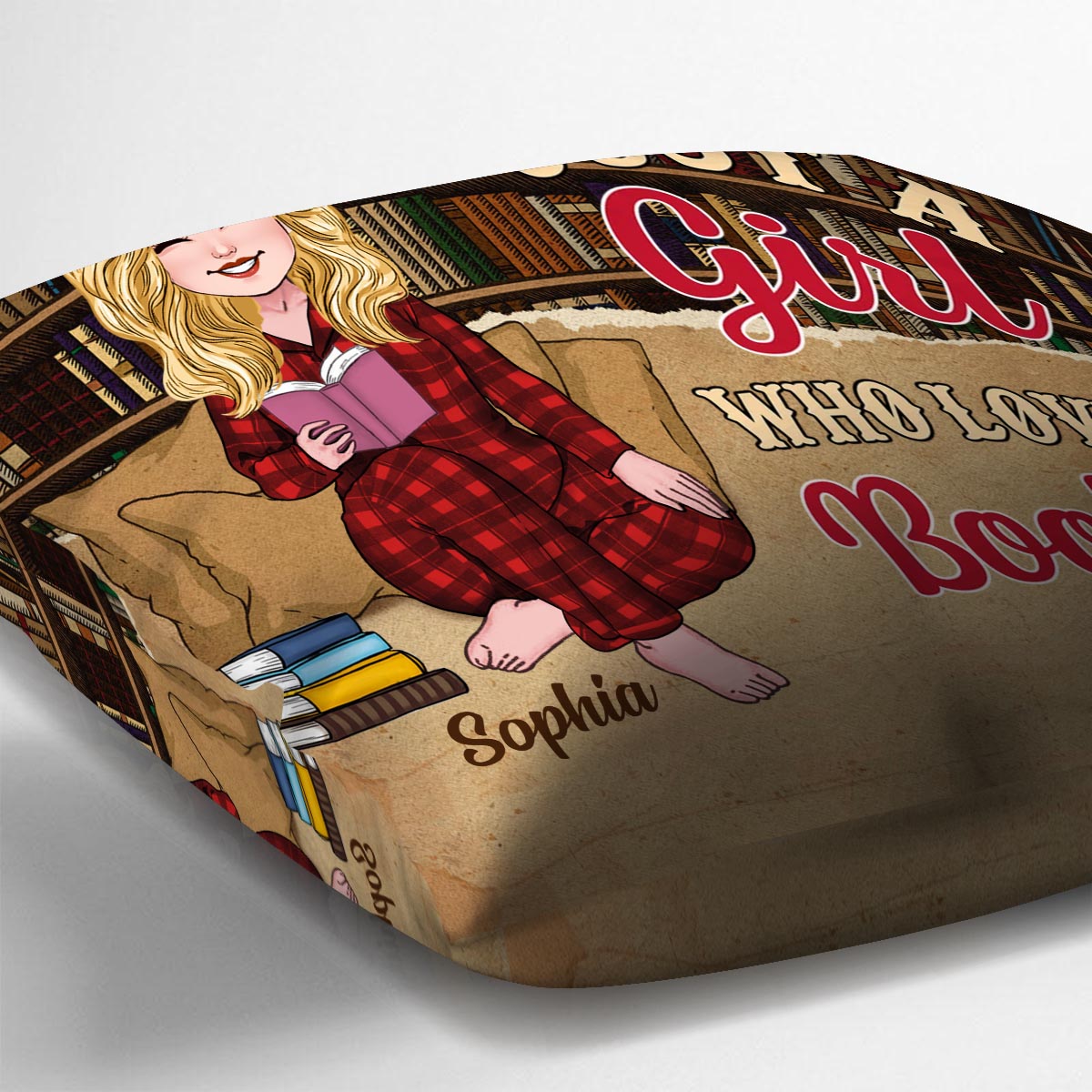 Just A Girl Who Loves Book - Personalized Book Throw Pillow