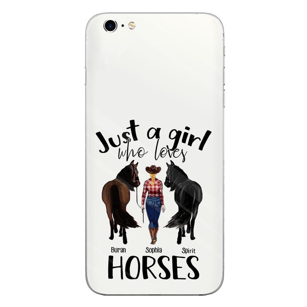 Just A Girl Who Loves Horses - Personalized Horse Clear Phone Case