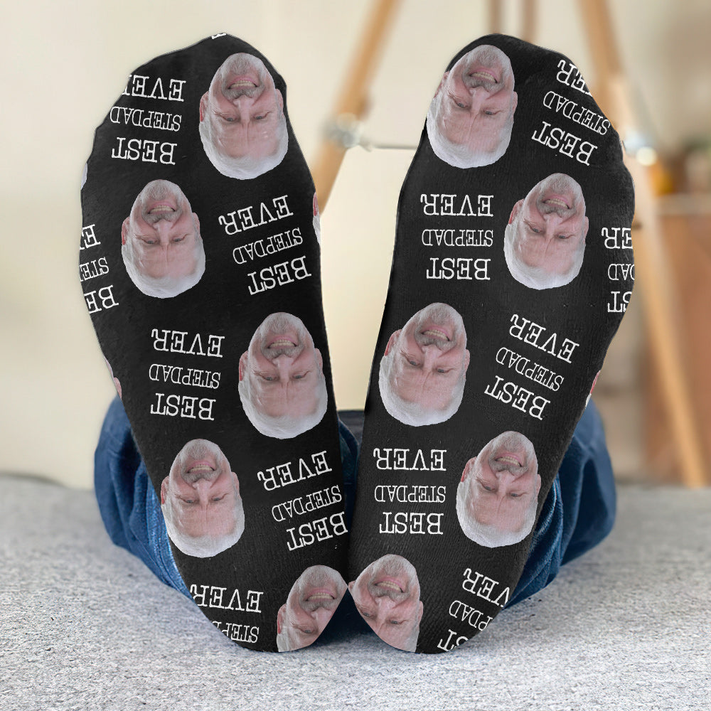 Custom Face - Personalized Step Dad Socks