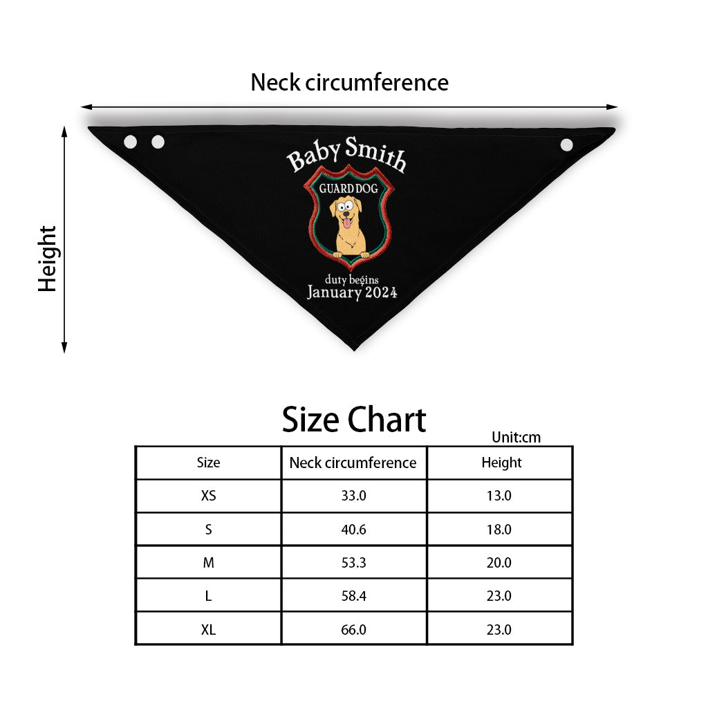 Guard Dog - Gift for dog lover, cat lover - Personalized Pet Bandana