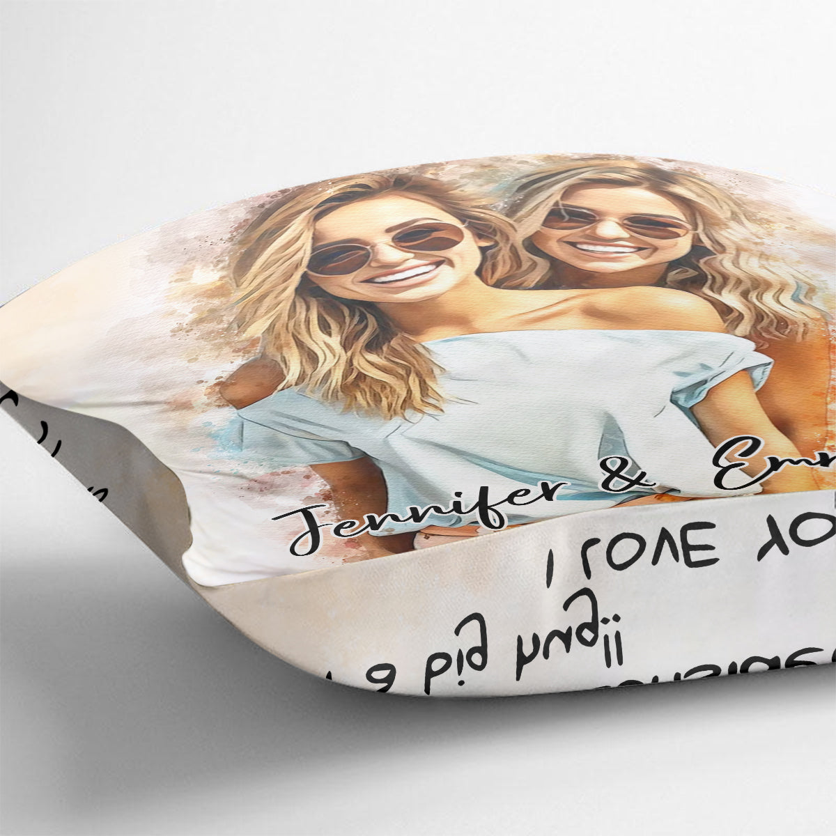 Big Hug - Personalized Sibling Throw Pillow