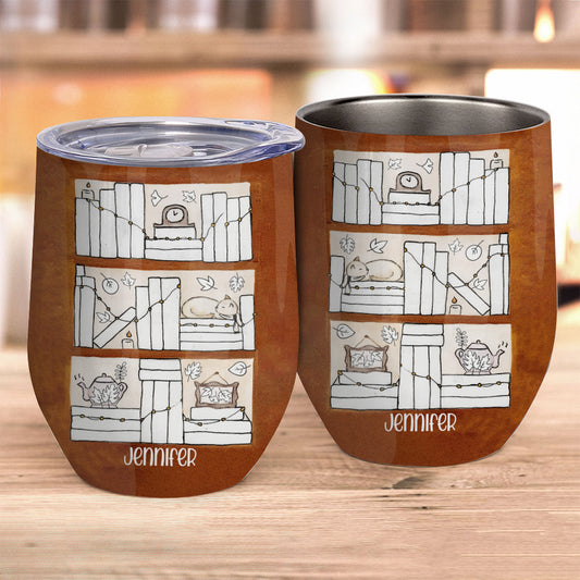 Four Seasons Reading Tracker - Personalized Book Wine Tumbler
