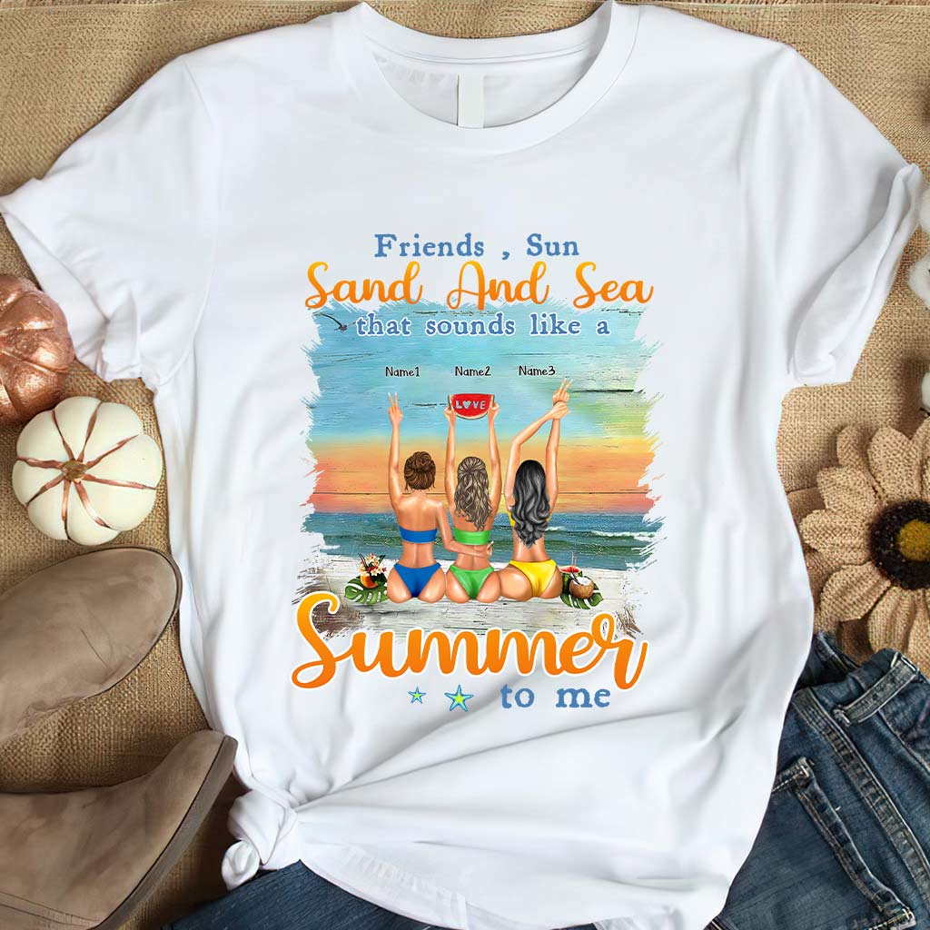 I Love You To The Beach And Back - Personalized Bestie T-shirt and Hoodie