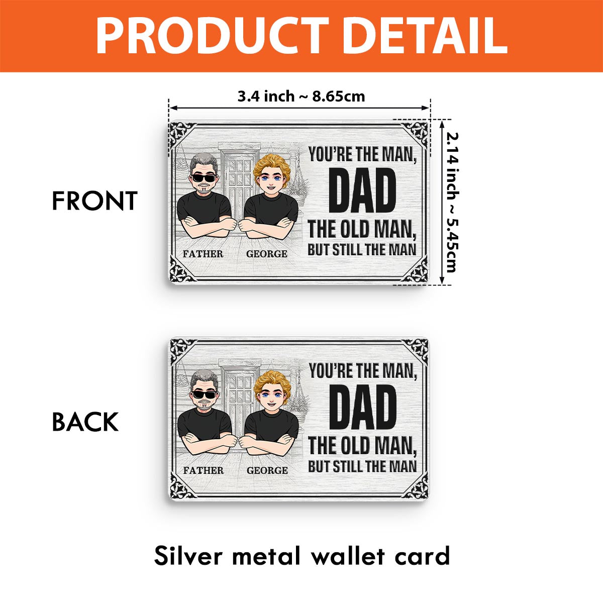 You're The Man - Gift for dad, grandpa, uncle, husband - Personalized Wallet Insert Card