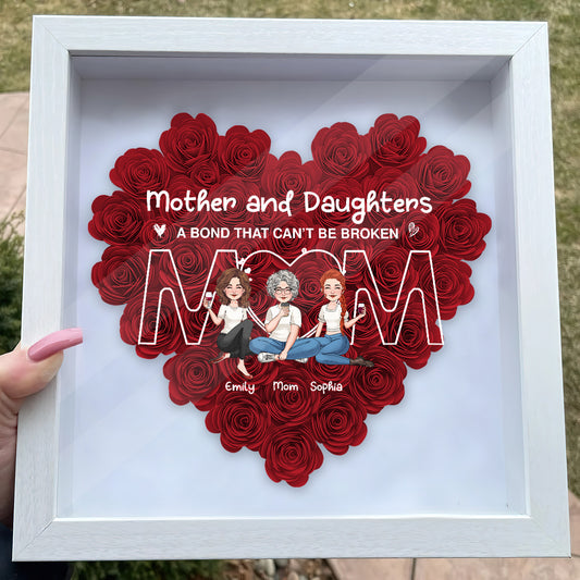 A Bond That Can’t Be Broken - Personalized Mother Flower Shadow Box
