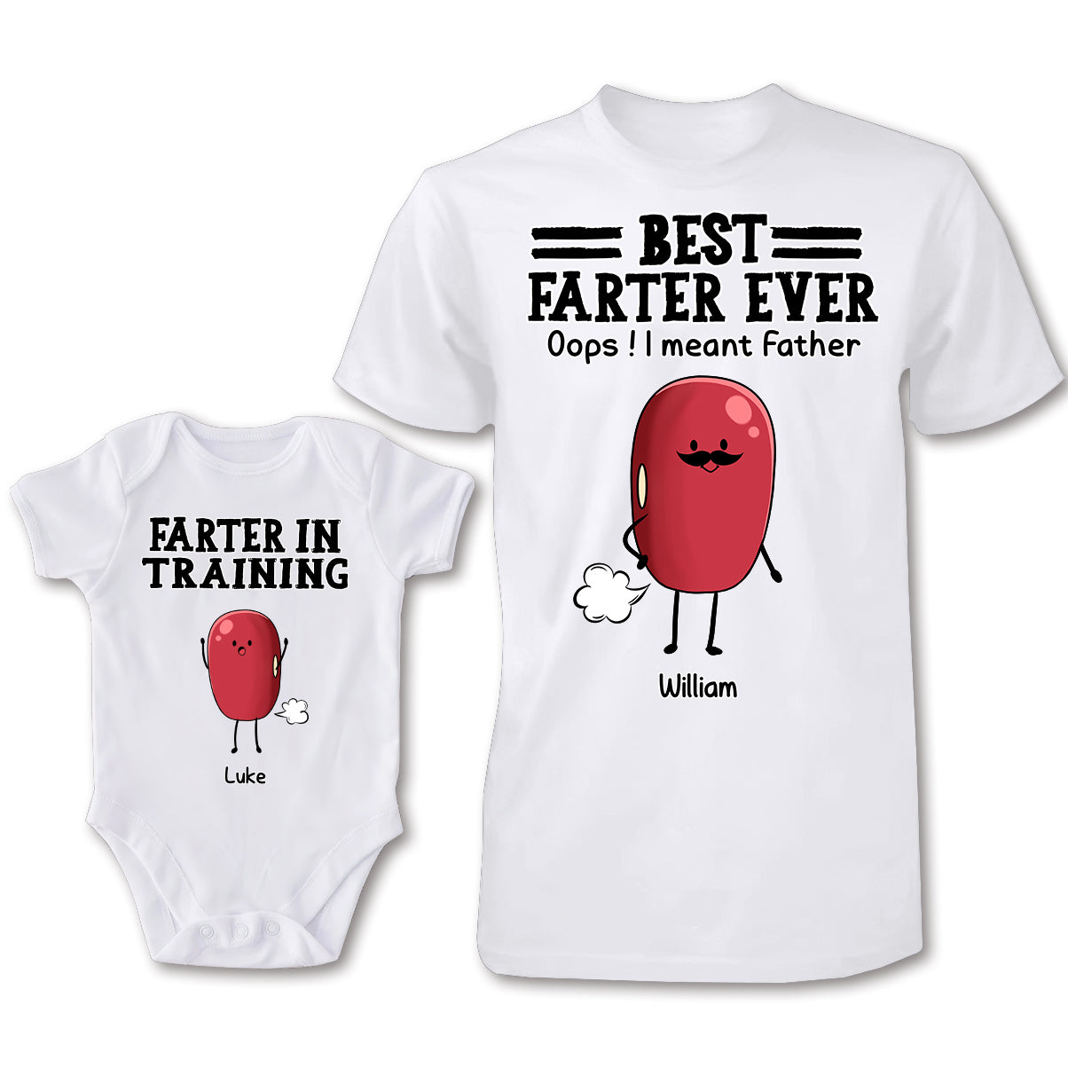 Best Farter Ever - Personalized Father T-shirt And Baby Onesie