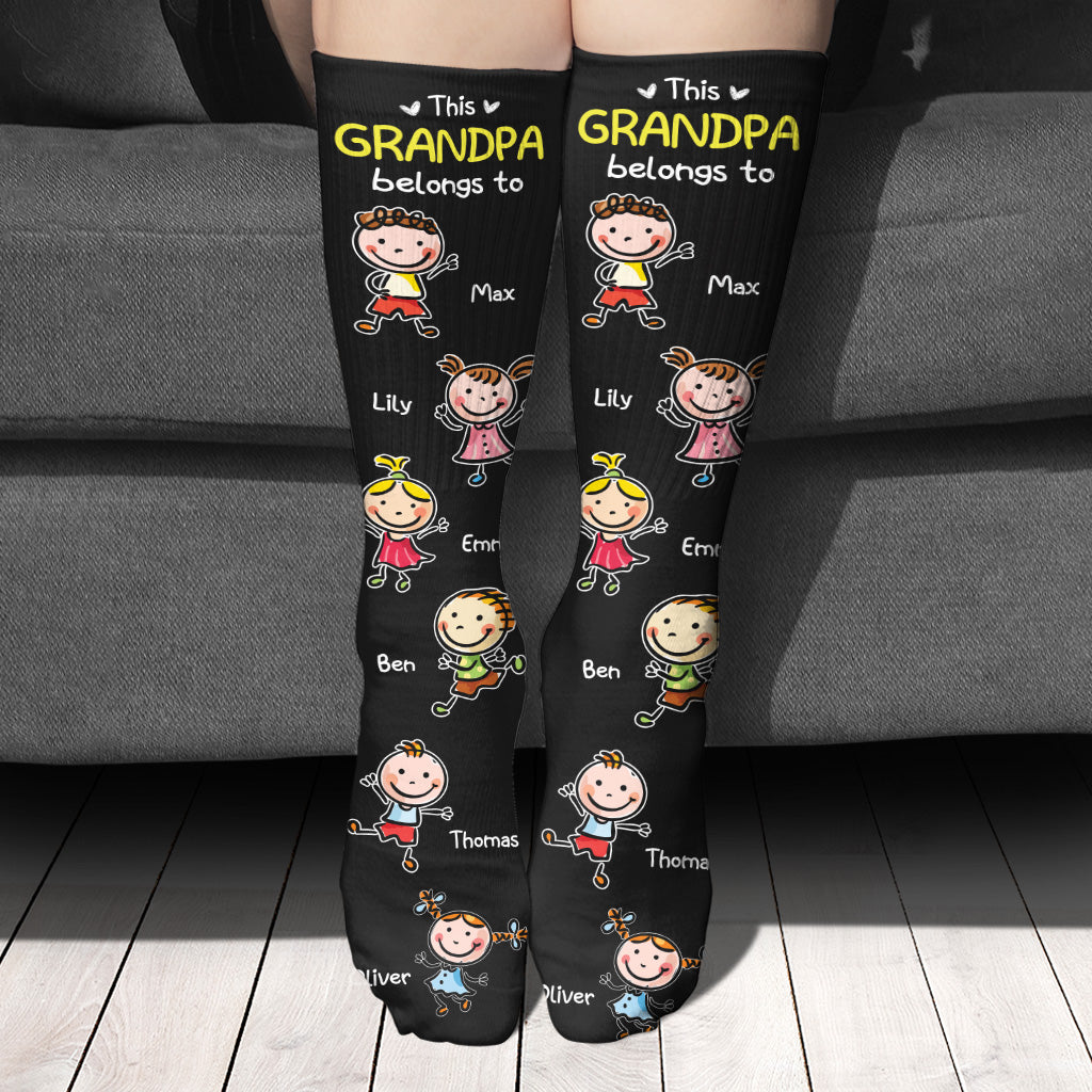 This Grandpa Belongs To - Personalized Grandpa Socks