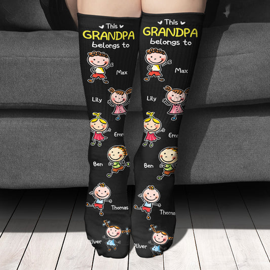This Grandpa Belongs To - Personalized Grandpa Socks