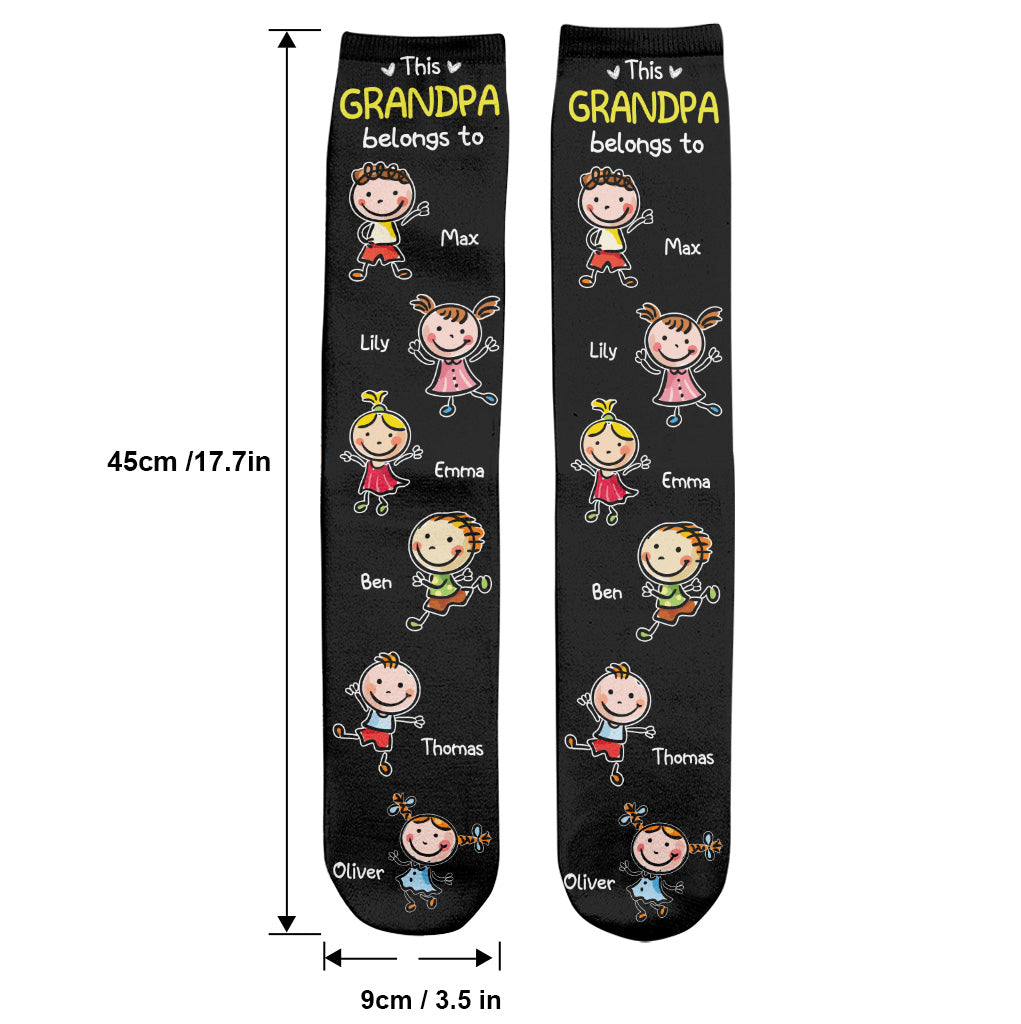 This Grandpa Belongs To - Personalized Grandpa Socks