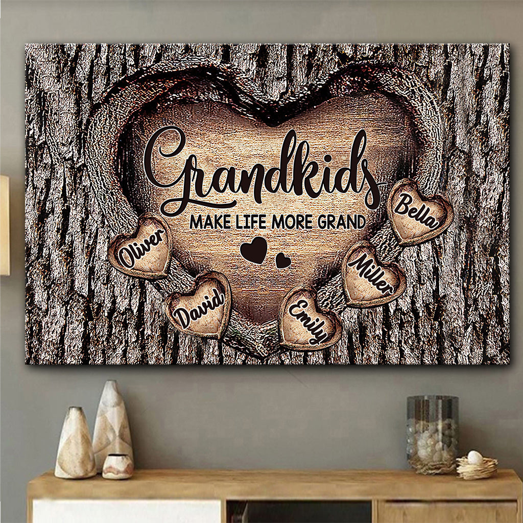 Grandma's Heart - Personalized Grandma Canvas and Poster