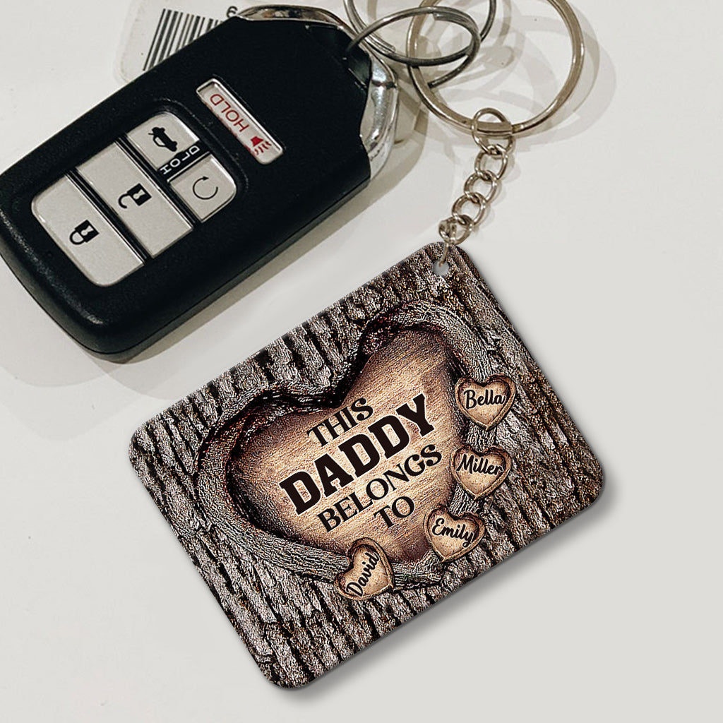 This Dad Belongs To - Gift for dad, grandma, grandpa, mom, uncle, aunt, brother, sister - Personalized Keychain