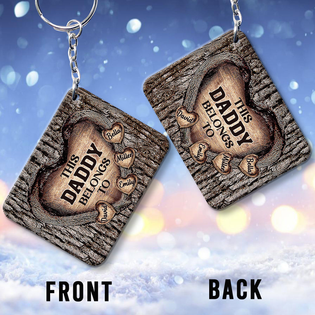 This Dad Belongs To - Gift for dad, grandma, grandpa, mom, uncle, aunt, brother, sister - Personalized Keychain