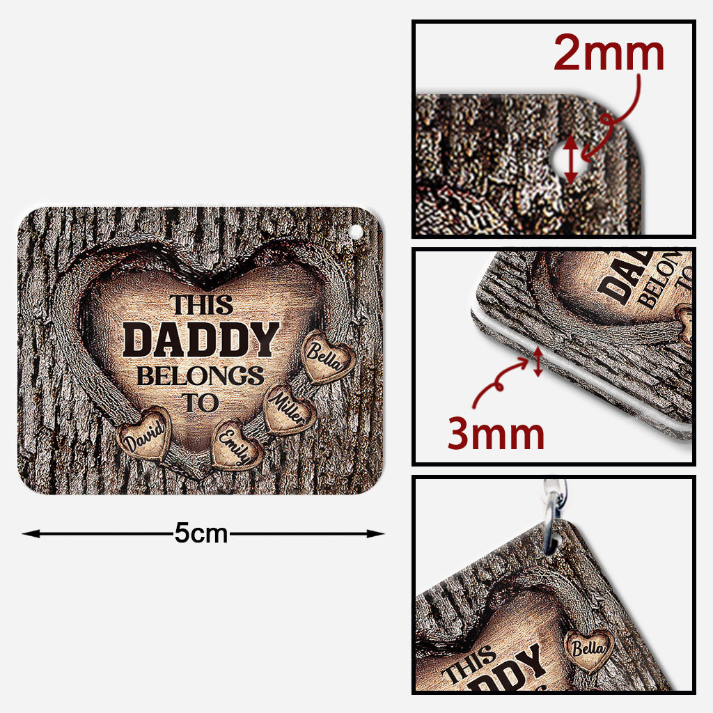 This Dad Belongs To - Gift for dad, grandma, grandpa, mom, uncle, aunt, brother, sister - Personalized Keychain