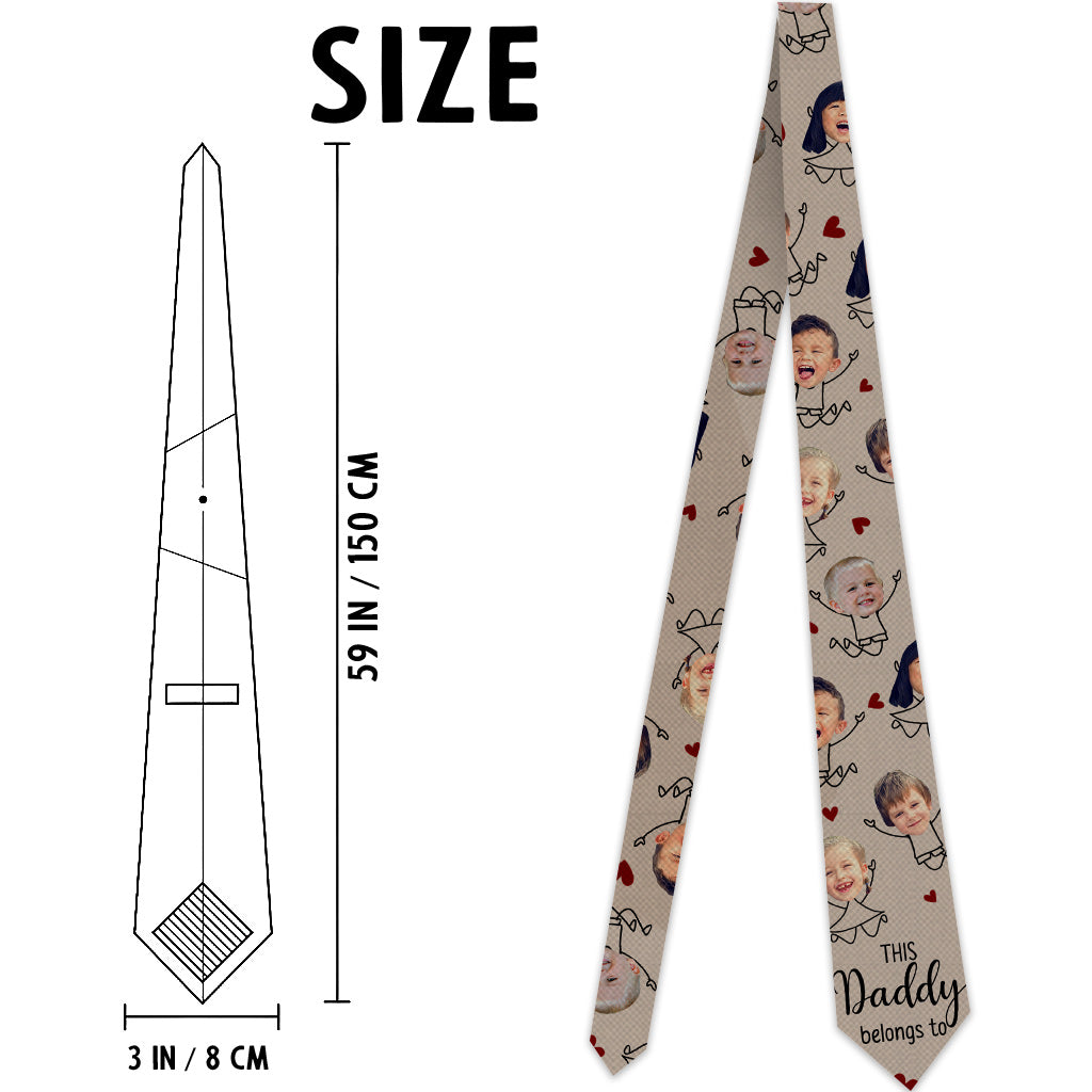This Daddy Belongs To - Gift for dad, grandpa, uncle, brother, husband - Personalized Necktie