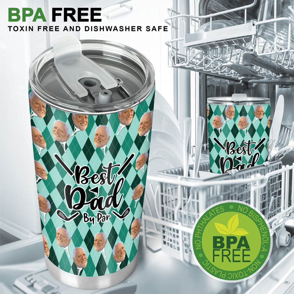 Best Dad By Par - Golf gift for dad, him, boyfriend, husband, grandpa - Personalized Tumbler