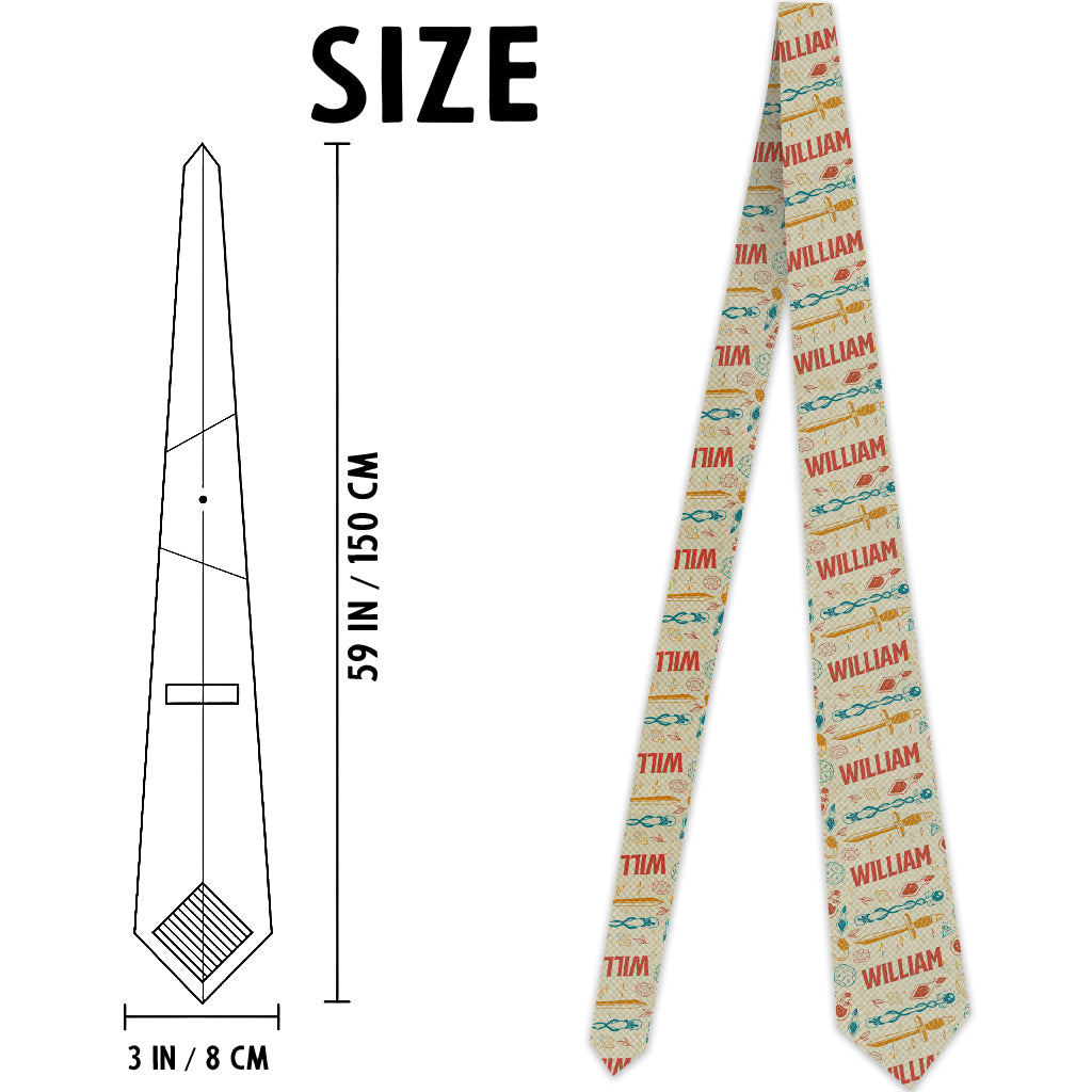 Cool Dungeon Dad - Personalized RPG Necktie